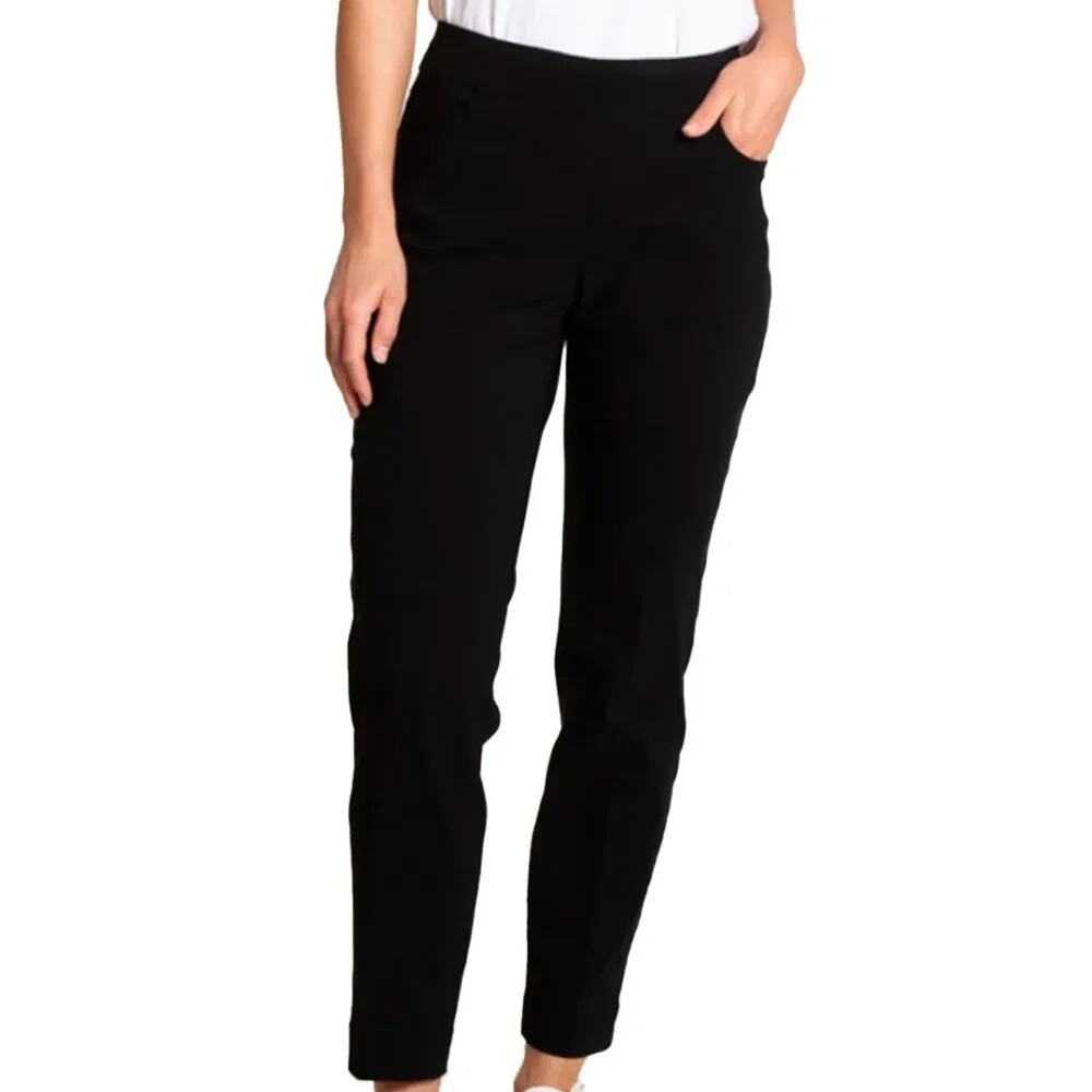 Slimsation Women's Ankle Pants size 10 Pull On Golf Tummy Control Casual Black